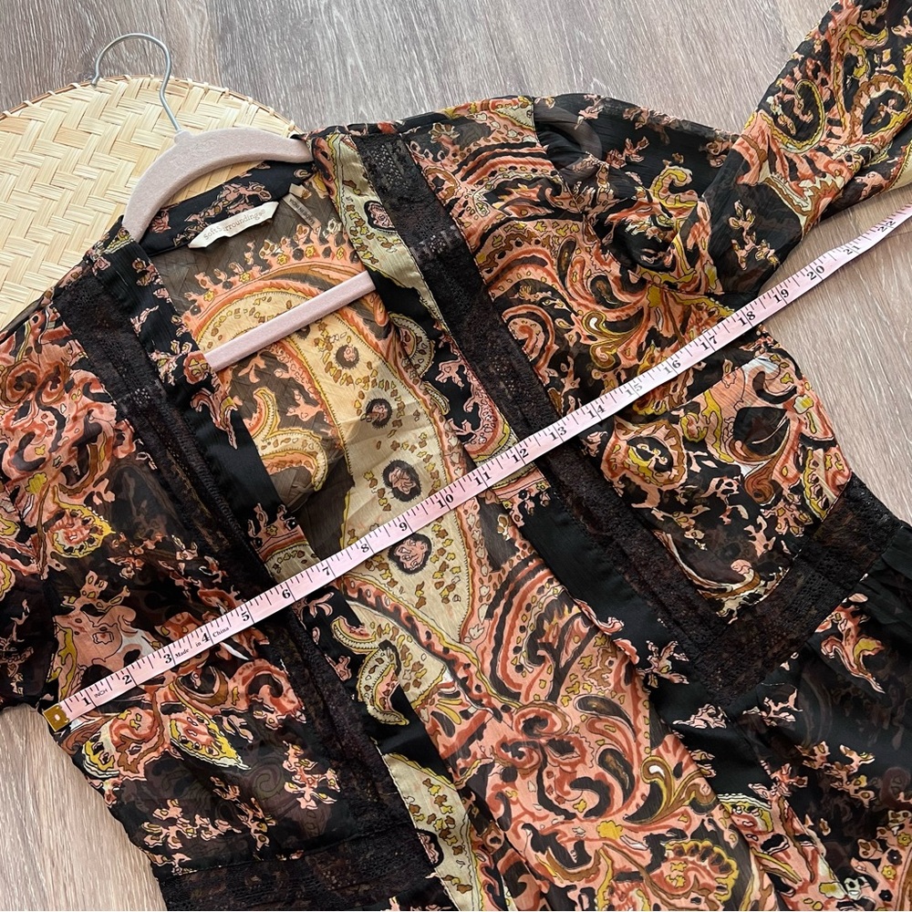 Soft surroundings boho kimono open front bell sleeve top - Picture 5 of 5